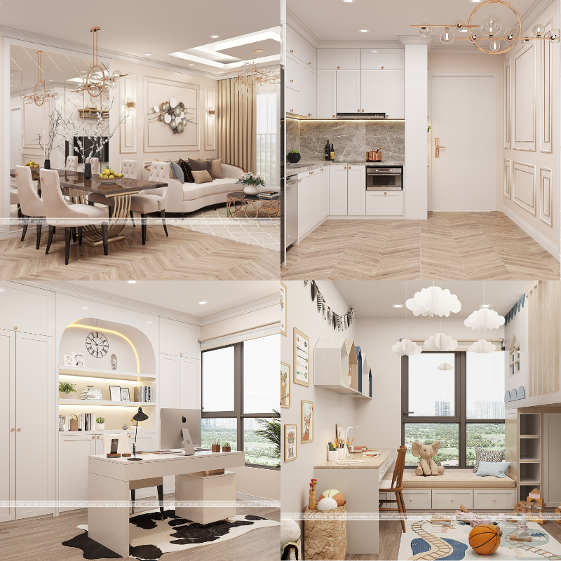 thiết kế nội thất chung cư gỗ công nghiệp