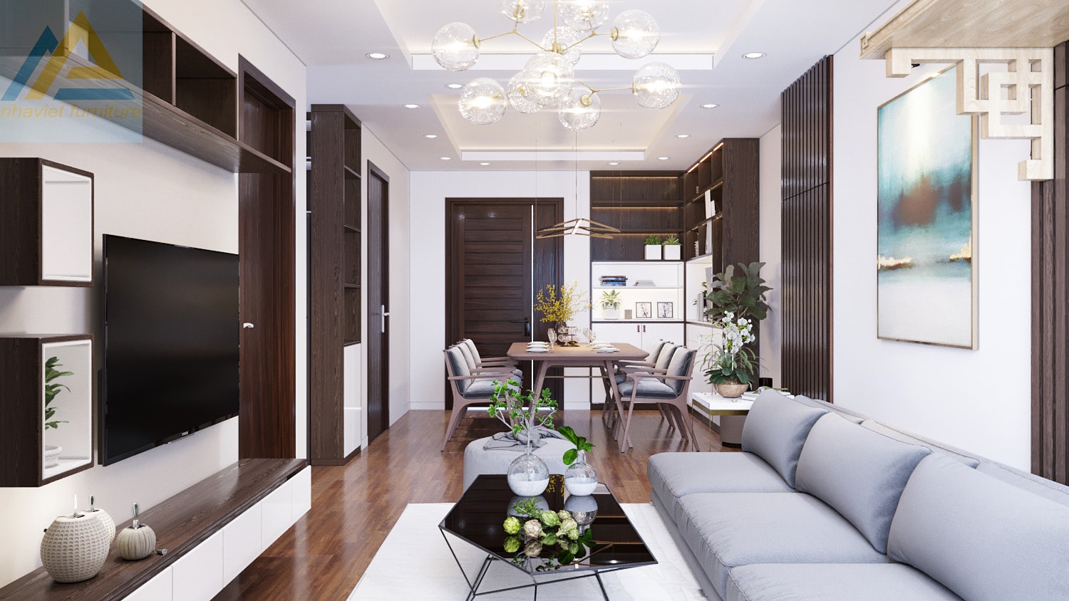 thiết kế nội thất chung cư an bình city phòng khách