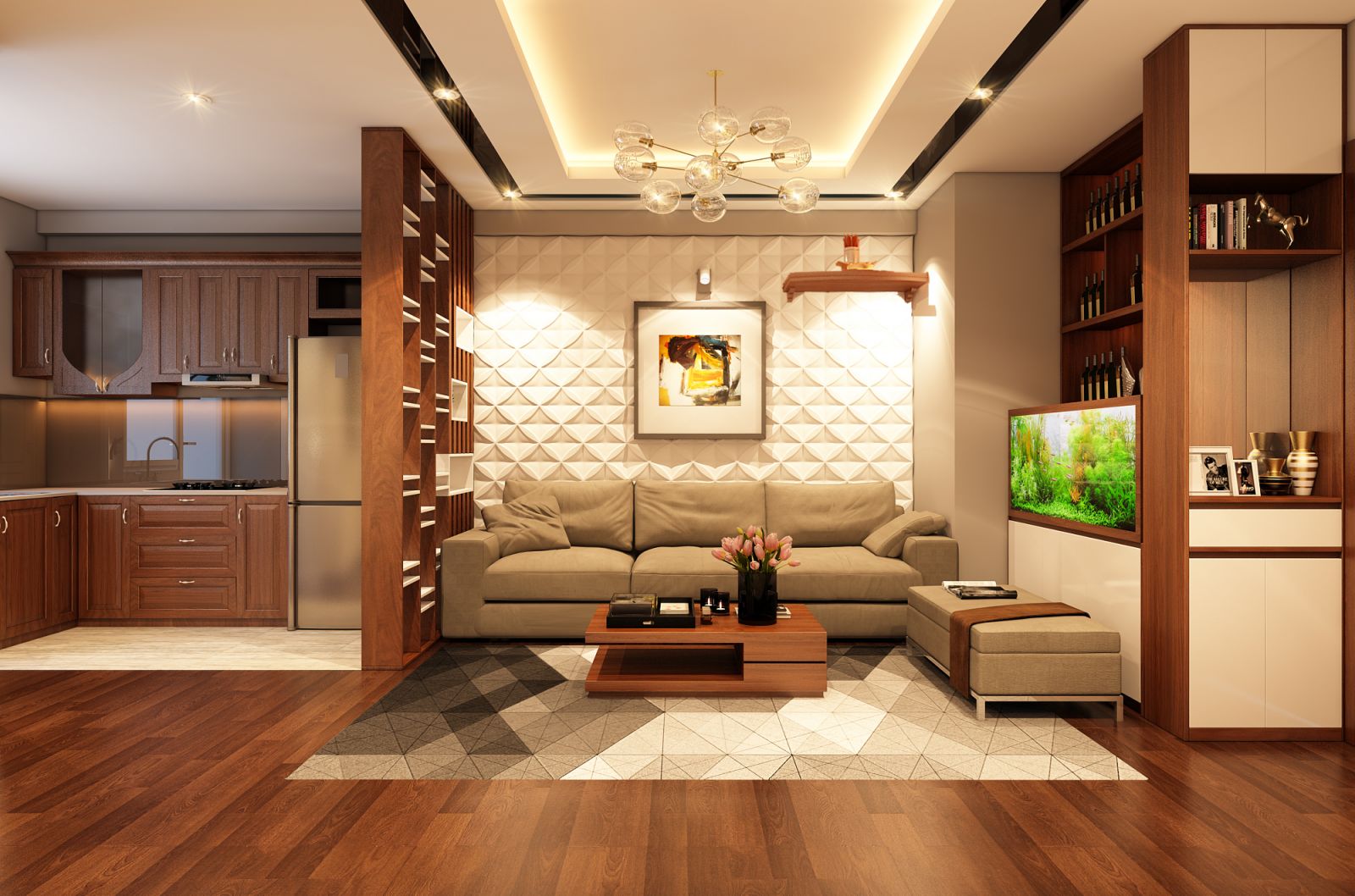 thiết kế nội thất chung cư xa la