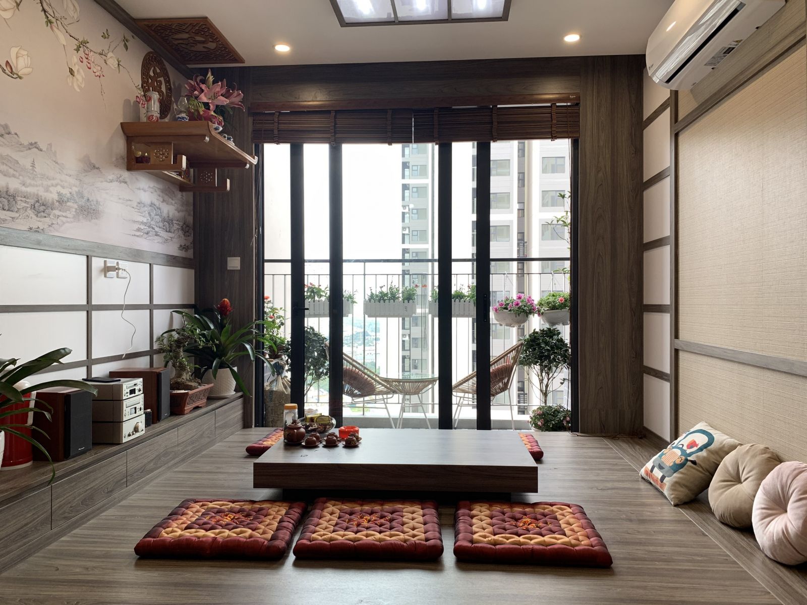 thiết kế chung cư gỗ óc chó
